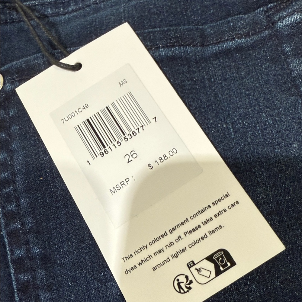 7 for All Mankind HIGH WAIST ANKLE SKINNY Sz 26 Atlas Super Skinny Jeans NWT - Picture 11 of 11